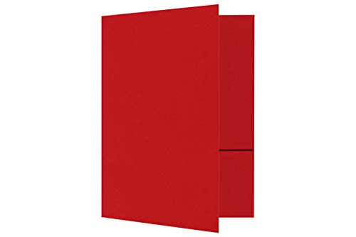 LUXPaper 9" x 12" Presentation Folders | Two Pocket | Ruby Red | 100lb. Cover | 10 Qty - color: Ruby Red