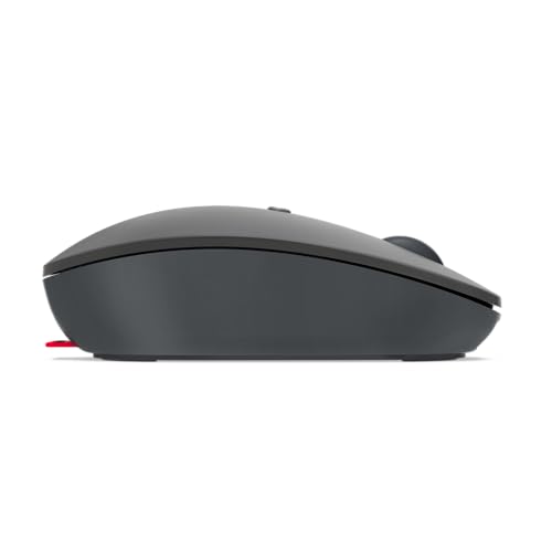 Lenovo Go USB-C Essential Wireless Mouse, 2.4 GHz Nano USB-C Receiver, Adjustable DPI, Rechargeable Battery, Ambidextrous, GY51C21210, Grey - color: Essential