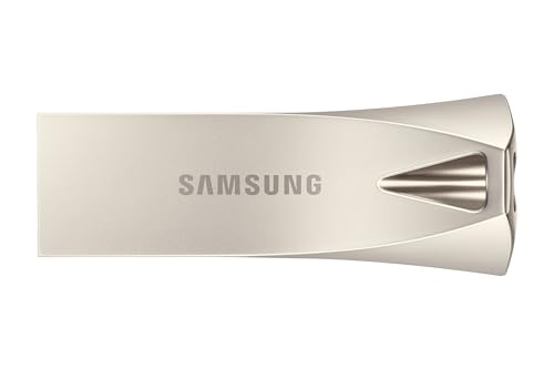 Samsung BAR Plus USB 3.2 Flash Drive, 512GB USB Standard Type-A, Speeds Up to 400MB/s, Portable Storage Memory Stick, Durable Thumb Drive Compatible with USB 3.0/2.0, MUF-512BE3/AM, Champagne Silver - color: Silver, style: 512 GB