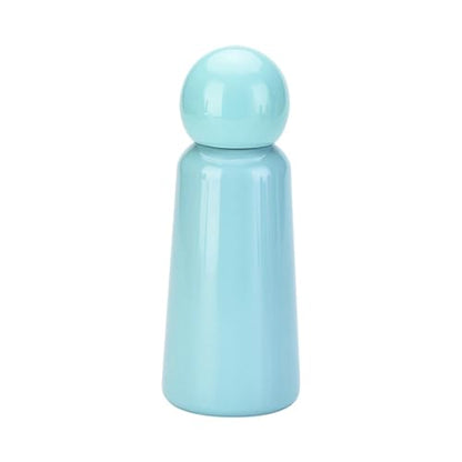 350ML/12oz Creative and Cute Stainless Steel Insulated Cup, Student Portable Outdoor Sports Water Bottle - Blue Edition - 350ML - color: Azure Style
