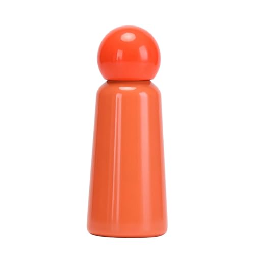 350ML/12oz Creative and Cute Stainless Steel Insulated Cup, Student Portable Outdoor Sports Water Bottle - Orange-Red Edition - 350ML - color: Orange-red Style