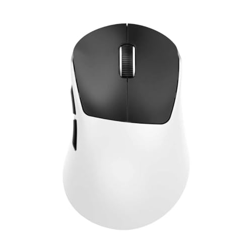 hunart H6 49g Wireless Mouse, Bluetooth & 2.4GHz Rechargeable Mouse, Lightweight Silent Ergonomic Mouse with USB-C Charging, Portable Right-Hand Office Mouse for Laptop, PC, Mac (Black and White) - color: Black and White