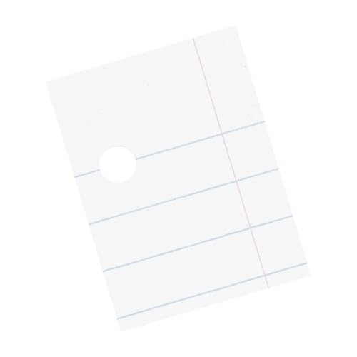 Pacon Composition Paper, 8.5" x 11", White, 3-Hole Punched, Red Margin, 3/8" Wide Ruled, 500 Sheets/Pack, Case of 10 Packs, 5000 Sheets Total - size: 500 Count (Pack of 10)
