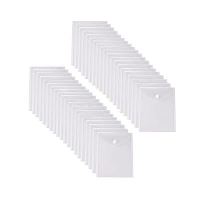 8.5 x 11 Vertical Clear Letter Sized Plastic Envelopes Document File Storage Holder 40 Pack Hook Loop Closure - color: 40 Pack
