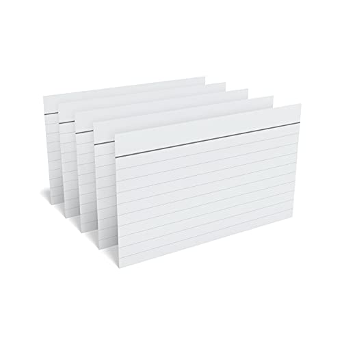 TRU RED Index Cards, 3" x 5", Lined, Gray, 100 Pack – Modern Ruled Cards for Notes, Studying & Organization