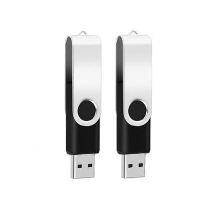 200 Packs of 128MB (Not 128GB) Flash Drives Bulk USB 2.0 Drive Pack (Black) | EASTBULL Swivel & Metal Thumb Drives Bulk 128MB USB with 200 Strings - size: 128MB, style: 200Pack