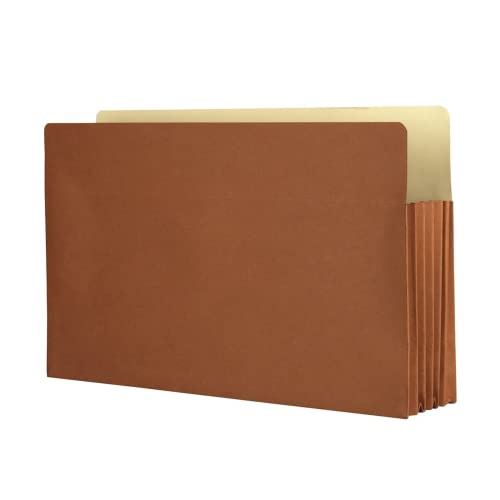 The File King 3.5" Expanding Accordion File Folder, Letter Size, Box of 50 | Red Rope Exterior | Manila Interior | Straight-Cut Tab | Fits 8.5" x 11" Documents | Made in USA - color: Box of 50, size: 3.5" Expansion