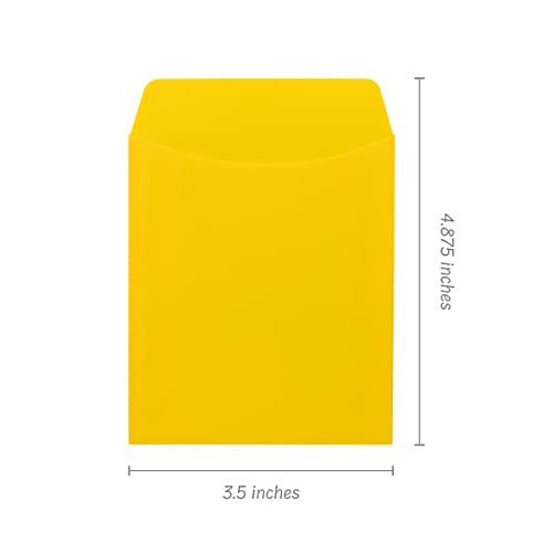 Hygloss 30 Pcs Library Card Pockets 3.5x5 Inch - Self-Adhesive Pocket Envelopes - Yellow Classroom Envelope Pockets - Ideal for Organizing - Colorful Small Library Book Pocket - color: Yellow, style: 30 Pockets