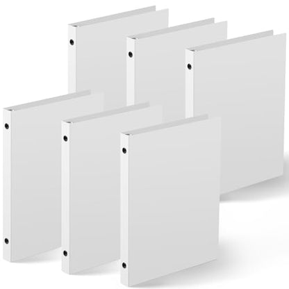 Henoyso 6 Pcs Plastic 1/2 Inch Mini 3 Ring Binders Fits 5.5" x 8.5" Paper, Holds(Capacity 100 Sheets), Flexible Three Round Rings Small White A5 Binders Bulk for School, Office Use, Photo Album - color: White, size: 0.5 Inch