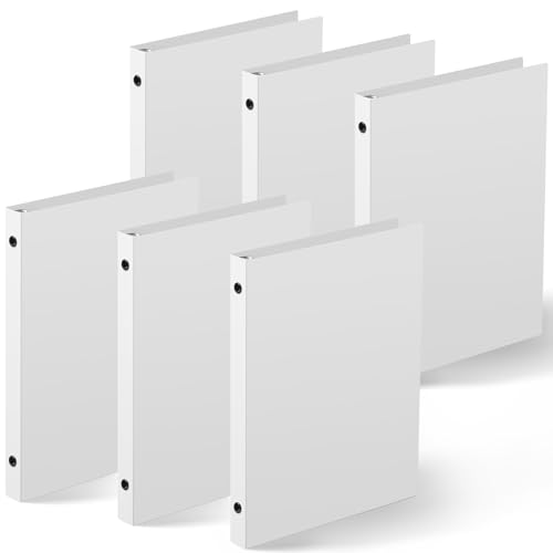 Henoyso 6 Pcs Plastic 1/2 Inch Mini 3 Ring Binders Fits 5.5" x 8.5" Paper, Holds(Capacity 100 Sheets), Flexible Three Round Rings Small White A5 Binders Bulk for School, Office Use, Photo Album - color: White, size: 0.5 Inch