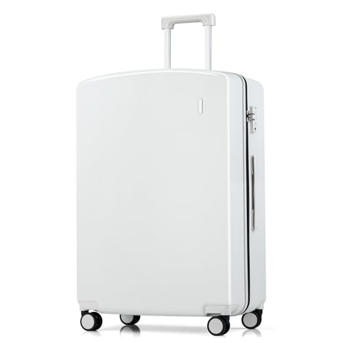 Hanke 28 Inch Luggage with Spinner Wheels Lightweight PC Hard Shell Suitcases, Large Checked Luggage with TSA Lock, Hardside Checked-Large 28" Rolling Suitcases for Travel(Smoke White) - color: Smoke White, size: 28 Inch