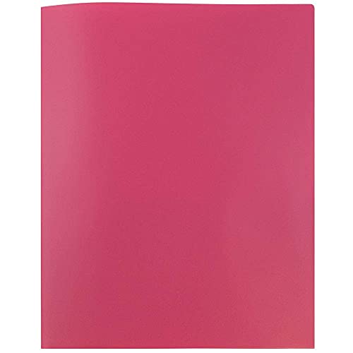 JAM PAPER Plastic 2 Pocket POP Folders - Durable School Folders - Fuchsia Hot Pink - 6/Pack - color: Pink, size: 6 Per Pack