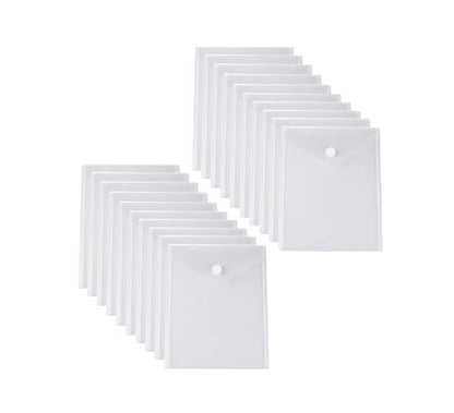 8.5 x 11 Vertical Clear Letter Sized Plastic Envelopes Document File Storage Holder 20 Pack Hook Loop Closure - color: 20 Pack