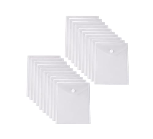 8.5 x 11 Vertical Clear Letter Sized Plastic Envelopes Document File Storage Holder 20 Pack Hook Loop Closure - color: 20 Pack