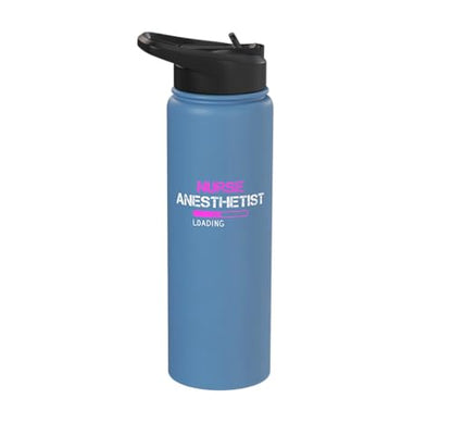 nurse anesthetist loading - future crna nursing student Stainless Steel Insulated Water Bottle - color: Light Blue