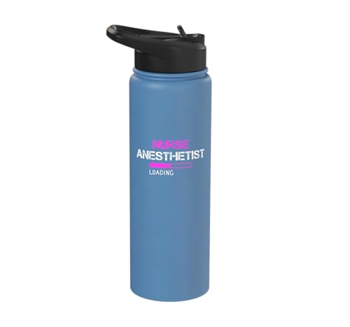 nurse anesthetist loading - future crna nursing student Stainless Steel Insulated Water Bottle - color: Light Blue