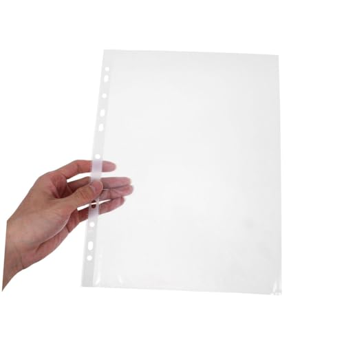 VILLCASE 100pcs Heavy Duty Clear Sheet Protectors Document Sleeves for Binders for Photos Recipes Certificates More Top Loading Design for Easy Access