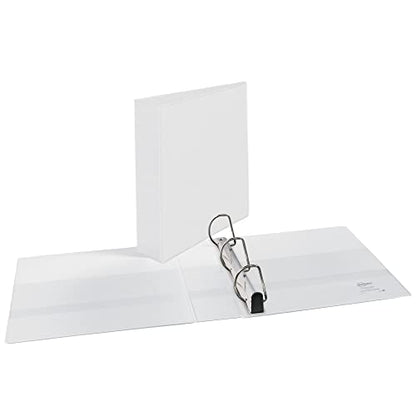 Avery Heavy-Duty View 3 Ring Binder, 2" One Touch Slant Rings, Holds 8.5" x 11" Paper, 1 White Binder (05504) - size: 2"