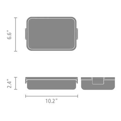 Brabantia Make & Take Bento Lunch Box (Dark Gray) 2 Compartments & Lidded Pot, Lift-Out Tray Divider, BPA-Free, Airtight Snap Locks, Microwave & Freezer Safe, Travel Meal Prep Container, 68oz - color: Dark Gray, style: Bento Lunch Box