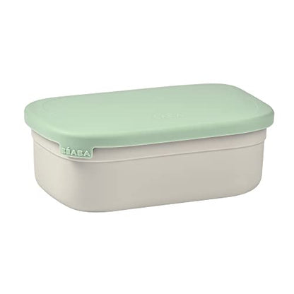 Beaba Stainless Steel Lunch Box, Kids Lunch Box with Silicone Lid, Bento Style Food Containers, Removable Silicone Dividers Make 1-3 Compartments, Sage - color: Sage