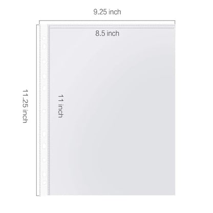 Sheet Protectors, PANDRI 900 Pack Clear Heavy Duty Plastic Page Protectors Sheet Reinforced 11-Hole Fit for 3 Ring Binder Fits Standard 8.5 x 11 Paper, 9.25 x 11.25 Top Loaded, Excluding Acid - size: 900 PACK