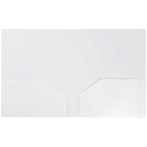 JAM PAPER Heavy Duty Plastic 2 Pocket Extra Tough School Folders - White - 3/Pack - color: White, size: 3 Per Pack