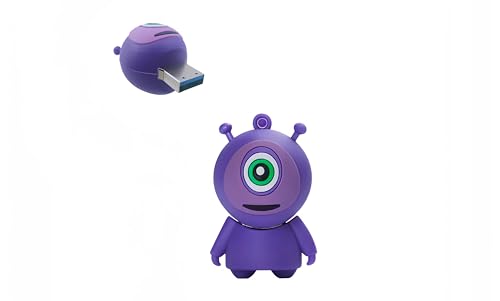 128GB USB 3.0 Flash Drive Cartoon Novelty Halloween Alien Memory Stick Silicone Rubber Pendrive Purple - color: Alien, size: 128GB 3.0
