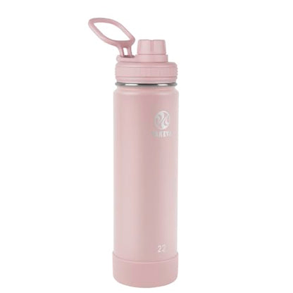 Takeya Actives Stainless Steel Water Bottle, Insulated Spout Lid, Keeps Drinks Cold 24 Hrs, Leakproof, Durable, Dishwasher Safe, Ideal for Gym, Travel, Fits Most Cup Holders, 22 oz/Blush - color: Blush, size: 22 Ounces