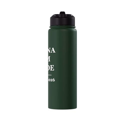Magna Cum Laude Class Of 2026 Distinction Degree Graduation Stainless Steel Insulated Water Bottle - color: Dark Green