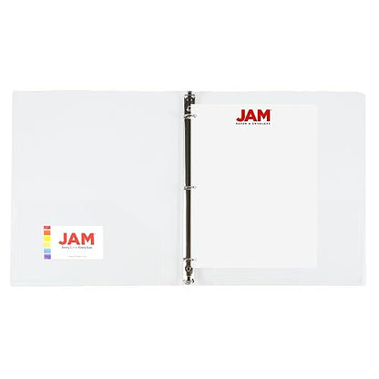 JAM PAPER Plastic 0.5 inch Binder - Clear 3 Ring Binder - Sold Individually - color: Clear, size: 0.5 inch