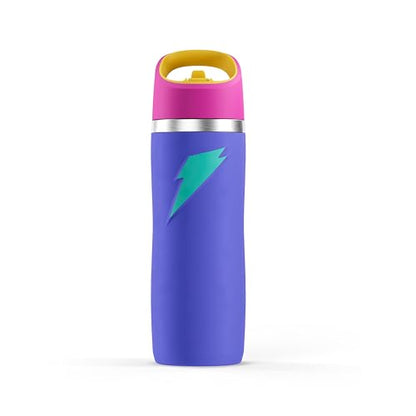 Gatorade 'Overtime' 22oz Stainless Steel Water Bottle, Straw Cap, Purple/Pink - color: Purple/Pink, size: 22 Ounces, style: Straw Cap