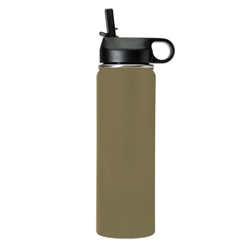 LaserGram Personalized Water Bottle, Grad Cap Class of 2023, 2024, 2025, 2026, 2027, Stainless Steel Double Wall Vacuum Insulated with Flip Top Straw, Custom Engraved Gift (20oz / 590ml Camo Green) - color: Camo Green, size: 20 Ounces