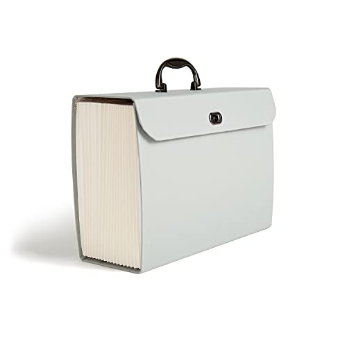 U Brands Fashion Expanding File Folder, Legal Size, 19 Pocket (Gray Linen) - style: Gray Linen