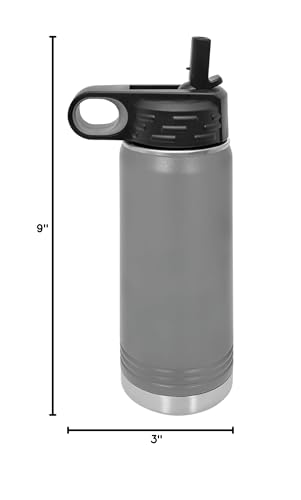 LaserGram Personalized Water Bottle, Grad Cap Class of 2023, 2024, 2025, 2026, 2027, Stainless Steel Double Wall Vacuum Insulated with Flip Top Straw, Custom Engraved Gift (20oz / 590ml Gray) - color: Gray, size: 20 Ounces