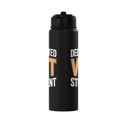 Dedicated Vet Student Veterinary School Stainless Steel Insulated Water Bottle - color: Black