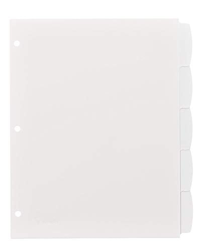 Avery Durable Plastic Write & Erase Big Tab Dividers for 3 Ring Binder, White, 5 Tab Set, 4 Packs, 4 Sets Total (16370) - style: 4 Sets