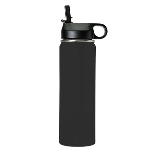 LaserGram Personalized Water Bottle, Grad Cap Class of 2023, 2024, 2025, 2026, 2027, Stainless Steel Double Wall Vacuum Insulated with Flip Top Straw, Custom Engraved Gift (20oz / 590ml Black) - color: Black, size: 20 Ounces