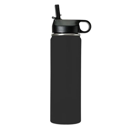 LaserGram Personalized Water Bottle, Grad Cap Class of 2023, 2024, 2025, 2026, 2027, Stainless Steel Double Wall Vacuum Insulated with Flip Top Straw, Custom Engraved Gift (20oz / 590ml Black) - color: Black, size: 20 Ounces