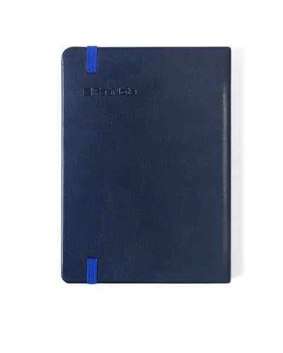 A6 Lined Hardcover Notebook, 100 GSM Paper, Midnight Blue | Soft-touch Alpha3 PU cover, lay-flat sewn binding, elastic closure, compact for meetings, planning, and notes on the go - color: Midnight Blue, size: A6