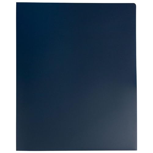 JAM PAPER Heavy Duty Plastic 2 Pocket Extra Tough School Folders - Navy Blue - 3/Pack - color: Navy Blue, size: 3 Per Pack