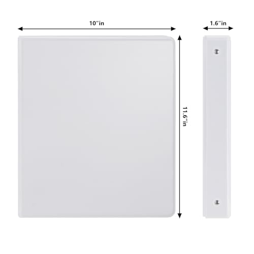 COMIX Sturdy 3 Ring Binder 1 inch with Clear View Cover, 1" Round Ring View Binder, PVC-Free, 2.4mm-Thick, 200 Sheets Capacity of US Letter Size Paper, Office ＆ School Supplies, 8 Pack (White) - color: White, size: 1 Inch, style: 8 Pack