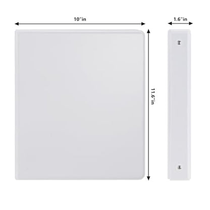 COMIX Sturdy 3 Ring Binder 1 inch with Clear View Cover, 1" Round Ring View Binder, PVC-Free, 2.4mm-Thick, 200 Sheets Capacity of US Letter Size Paper, Office ＆ School Supplies, 8 Pack (White) - color: White, size: 1 Inch, style: 8 Pack