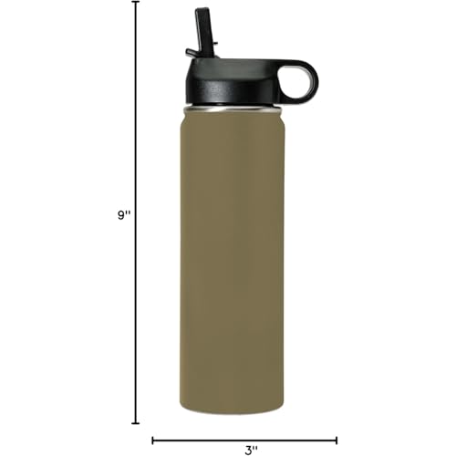 LaserGram Personalized Water Bottle, Grad Cap Class of 2023, 2024, 2025, 2026, 2027, Stainless Steel Double Wall Vacuum Insulated with Flip Top Straw, Custom Engraved Gift (20oz / 590ml Camo Green) - color: Camo Green, size: 20 Ounces