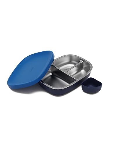 Lalo Bento Box - Dishwasher Safe, Easy to Open & Clean Silicone & Stainless Steel Lunch Box for Kids, Portable for Daycare - Blue Raspberry - color: Blue Raspberry