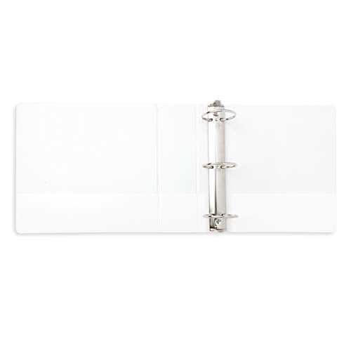 White 3 Ring Binder 3 Inch Heavy Duty Large Binder with Clear View Cover for Office and School, Big Rings Hold up to 625 Sheets of 8.5 x 11 Inch Paper, 4 Pack