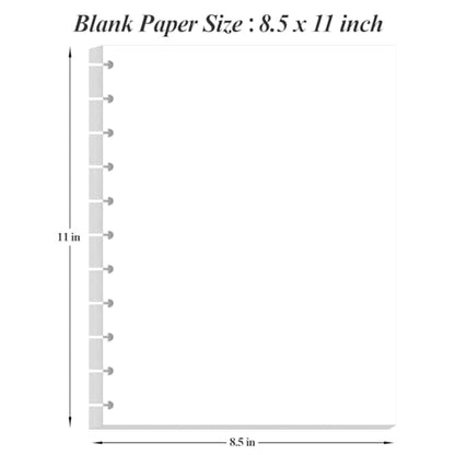 (3-Pack) Letter Size Blank Refill Paper, 11-Disc Discbound Blank Paper, 300Sheets / 600Pages TUL Blank Filler, 100gsm, White, 8.5'' x 11'' - style: 11-Disc/Letter Size