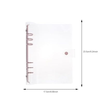 Zerodeko A5 Pink Loose Leaf Binder with PVC Soft Cover, 3-Ring Mini Binder Clips, Flexible Book Rings Organizer for School, Office, and Personal Notes