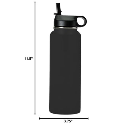 LaserGram Personalized Water Bottle, Grad Cap Class of 2023, 2024, 2025, 2026, 2027, Stainless Steel Double Wall Vacuum Insulated with Flip Top Straw, Custom Engraved Gift (40oz / 1180ml Black) - color: Black, size: 40 Ounces
