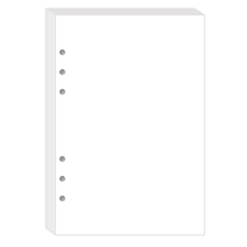 A5 Blank Paper - 6-Hole Punched Paper Refills for A5 Binder, 80 Sheets/160 Pages Printer Paper, 100gsm, White, 5.6'' x 8.2'' - size: 5.8"x8.2", style: 1-Pack