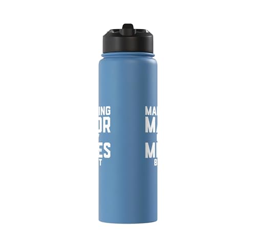 Marketing Major By Day Memes By Night Marketer Joke Student Stainless Steel Insulated Water Bottle - color: Light Blue